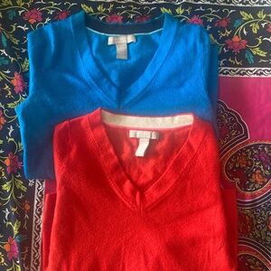 2 vneck long sleeve Extra fine merino wool BR sweater